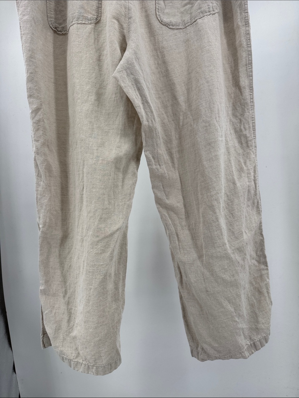 Liz Claiborne Light Khaki Cream Drawstring Linen-Blend Pants XXL casual neutral - Picture 9 of 11